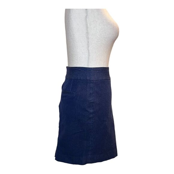 Banana Republic Blue Stretch Sloan Cotton Viscose Spandex Midi Pencil Skirt 6P - Picture 3 of 8